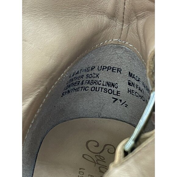 Seychelles Women's Give It a Whirl Ankle Boot Leather 7.5 Tan Nubuck Block Heel - Picture 11 of 11